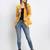 Mustard plain silk blend party-tops