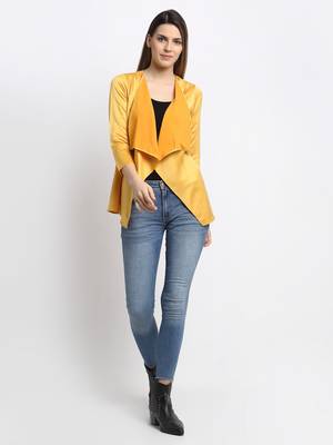 Mustard plain silk blend party-tops 2