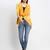 Mustard plain silk blend party-tops