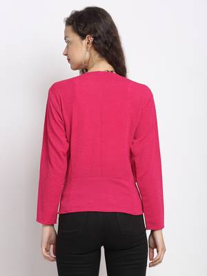 Magenta plain poly cotton party-tops 4