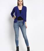 Royal-blue plain poly cotton party-tops