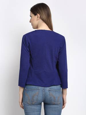 Royal-blue plain poly cotton party-tops 4
