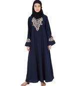 Blue embroidered nida abaya