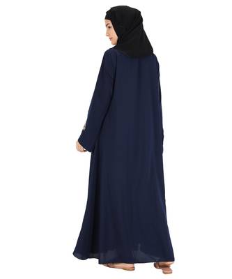 Blue embroidered nida abaya 2