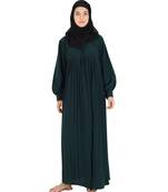 Green plain crepe abaya
