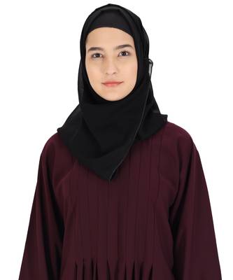 Maroon plain crepe abaya 5