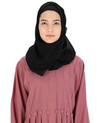 Pink plain crepe abaya 5