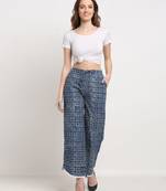 Rajnandini Blue printed cotton trousers