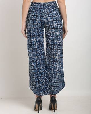 Rajnandini Blue printed cotton trousers 2