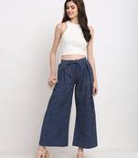 Blue printed cotton trousers