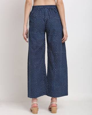 Blue printed cotton trousers 2