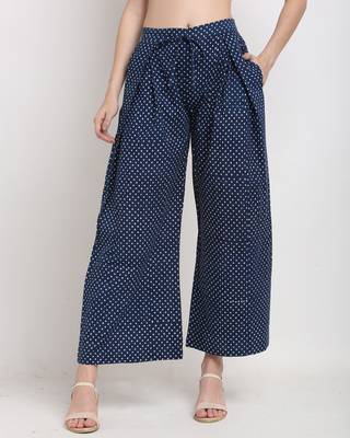 Blue printed cotton trousers 5