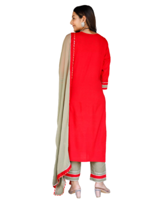 Red Kurti duptta 2