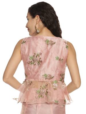 Pink embroidered polyester tunics 3