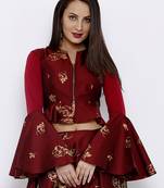 Maroon plain polyester tunics