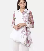 White printed georgette tunics