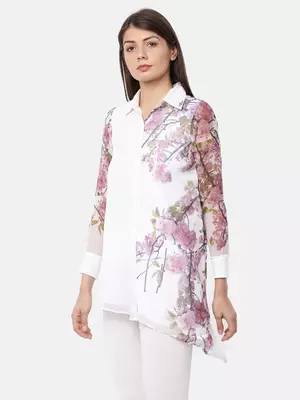 White printed georgette tunics 2
