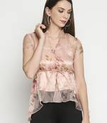 Pink printed polyester tunics