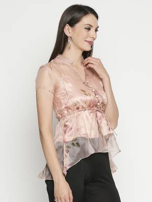 Pink printed polyester tunics 3