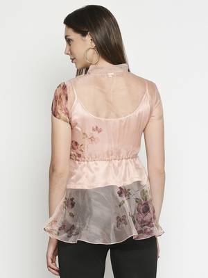Pink printed polyester tunics 4
