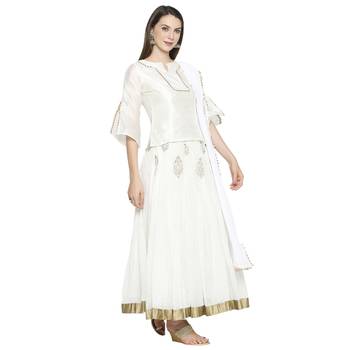 White plain polyester tunics 3