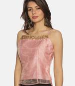 Pink plain polyester tunics