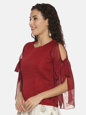Maroon plain polyester tunics 2