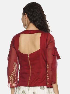 Maroon plain polyester tunics 3