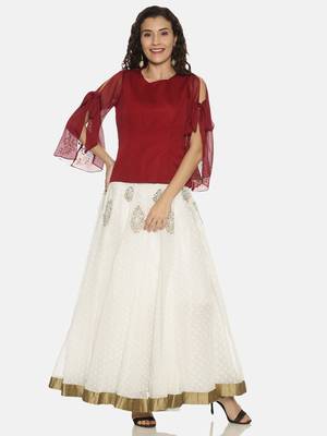 Maroon plain polyester tunics 4