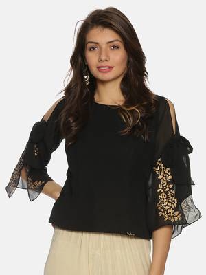Black plain polyester tunics 1