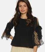 Black plain polyester tunics
