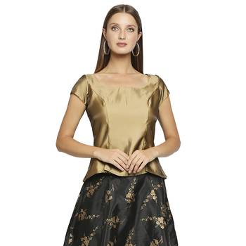 Gold plain polyester tunics 1
