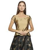 Gold plain polyester tunics