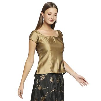 Gold plain polyester tunics 3