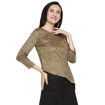 Gold plain polyester tunics 4