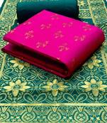  Pink Banarasi silk Unstitched dress material
