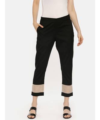 Black Tappered Silk Pants 1