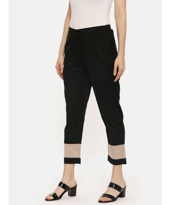 Black Tappered Silk Pants 2