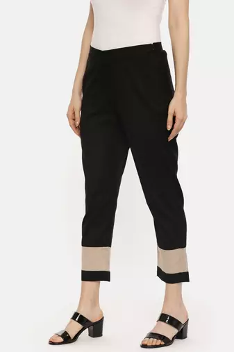Black Tappered Silk Pants