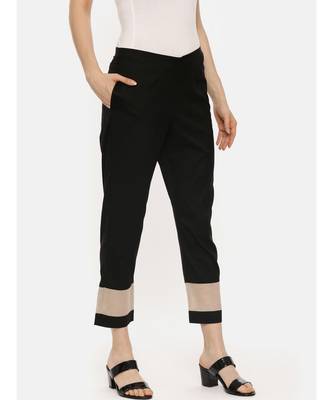 Black Tappered Silk Pants 3