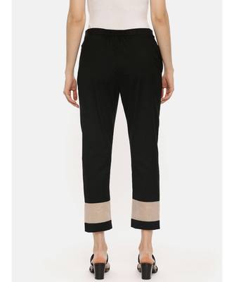 Black Tappered Silk Pants 4