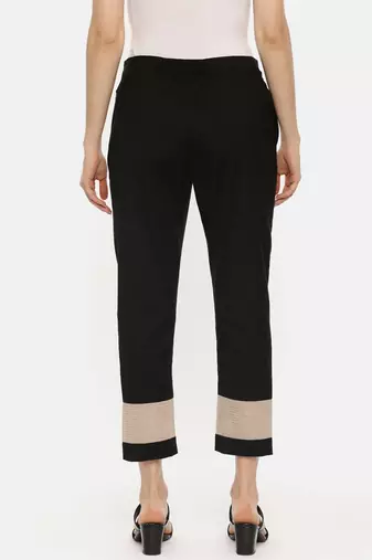 Black Tappered Silk Pants