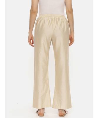 Beige Silk Embroidered Pant 4