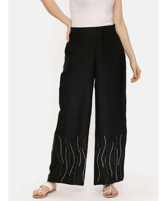 Silk Black Sequin Pant 1
