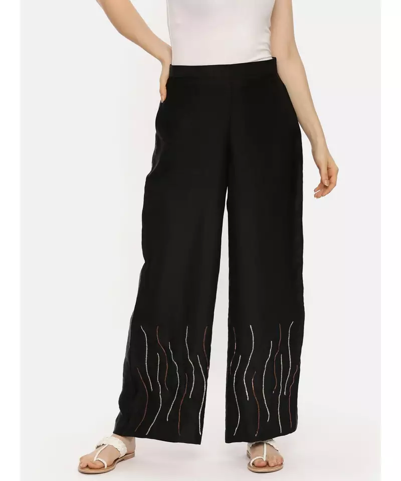 Silk Black Sequin Pant
