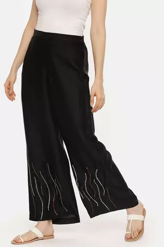 Silk Black Sequin Pant