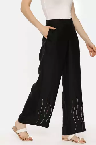 Silk Black Sequin Pant