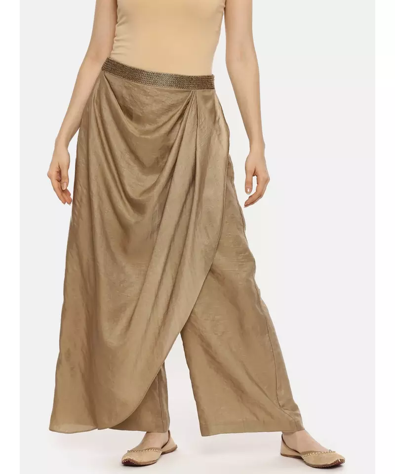 Silk Bronze Dhoti Pants