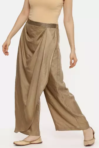 Silk Bronze Dhoti Pants
