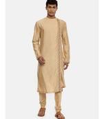 Gold Silk Embroidered Kurta